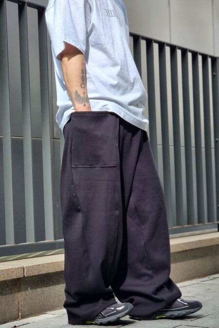 [RANGERS] 사이드포켓 절개 와이드팬츠