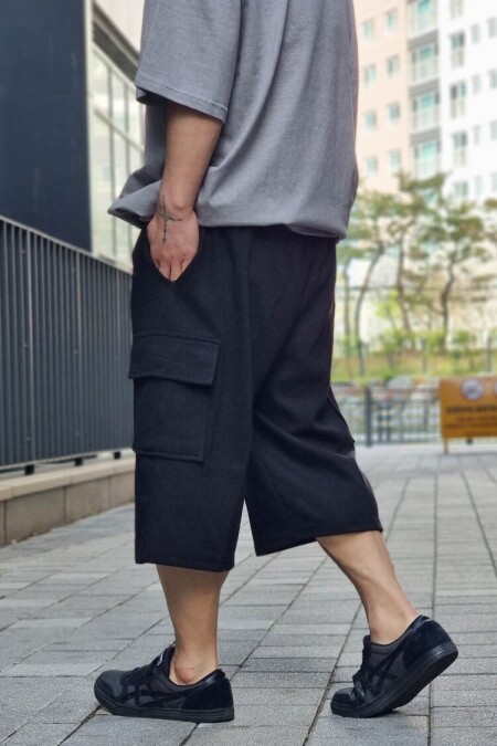 [J] 카고포켓 7부 밴딩팬츠