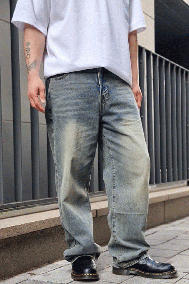 [ALEX] 애쉬스톤 워싱 데님팬츠 #698