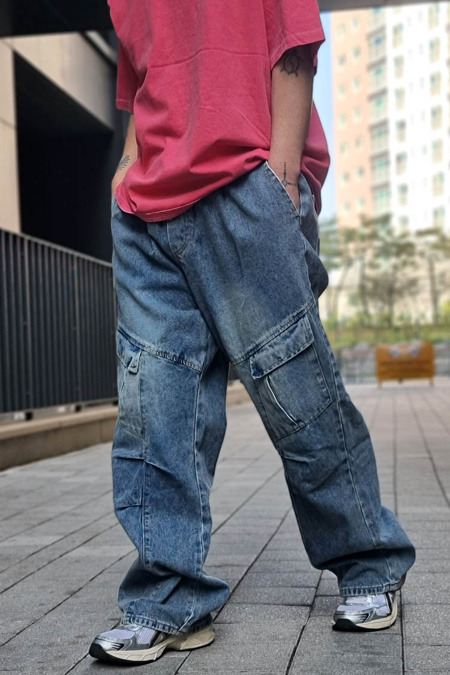 [RANGERS] 프런트 카고 무릎쿠세 데님 #1093